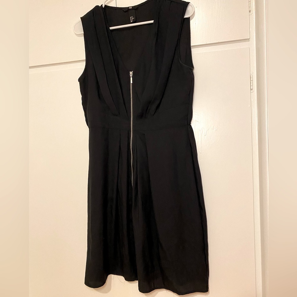 H&M Black Zipper front Dress - silver zipper